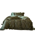 Duvet Cover Set Reversible Floral Stripe & Solid Long-Staple Cotton