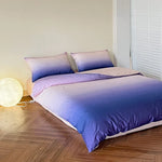 Duvet Cover Set Reversible Ombre Cotton Satin Wrinkle-Resistant