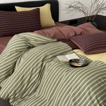 Duvet Cover Set Reversible Quilted Breathable Cotton Jersey