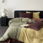 Duvet Cover Set Reversible Quilted Breathable Cotton Jersey