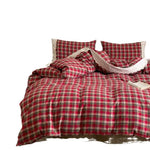 Duvet Cover Set Reversible Vichy Check Cotton Percale