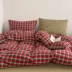 Duvet Cover Set Reversible Vichy Check Cotton Percale