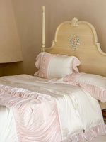Duvet Cover Set Ruffle & Pleat Pearl Accents
