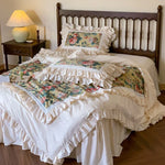 Duvet Cover Set Ruffled Floral Cotton Blend