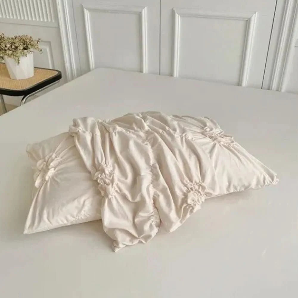 Duvet Cover Set Ruffled Floral Microfiber