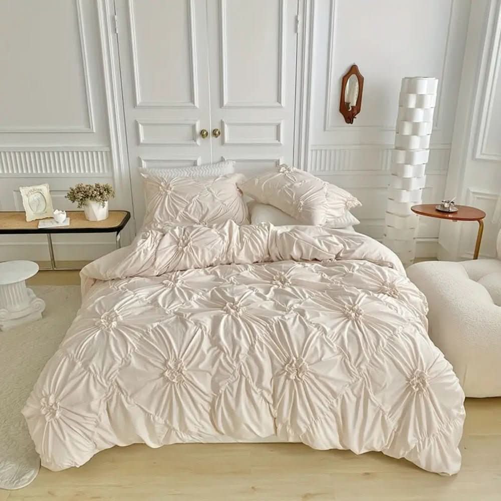 Duvet Cover Set Ruffled Floral Microfiber