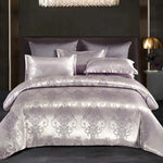 Duvet Cover Set Satin Floral Jacquard