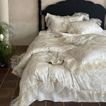 Duvet Cover Set Satin Jacquard Floral Relief 4-Piece