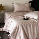 Duvet Cover Set Satin Jacquard Tone-On-Tone Damask Concealed Zipper