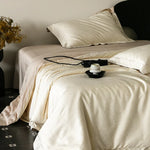 Duvet Cover Set Satin Jacquard Tone-On-Tone Damask Concealed Zipper