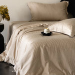 Duvet Cover Set Satin Jacquard Tone-On-Tone Damask Concealed Zipper