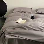 Duvet Cover Set Satin Microfiber Allergy-Resistant 4-Piece