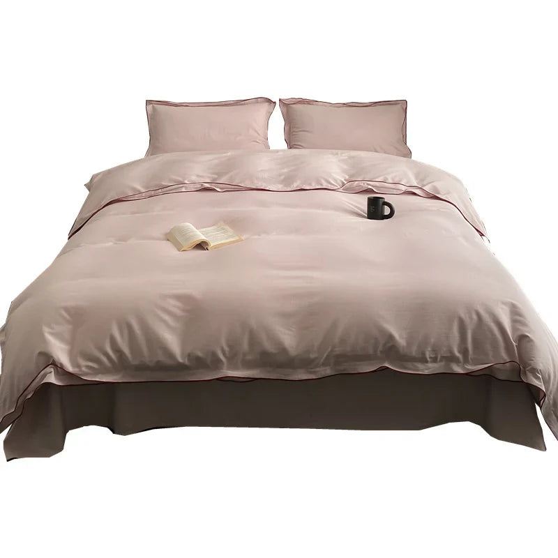 Duvet Cover Set Satin Microfiber Allergy-Resistant 4-Piece