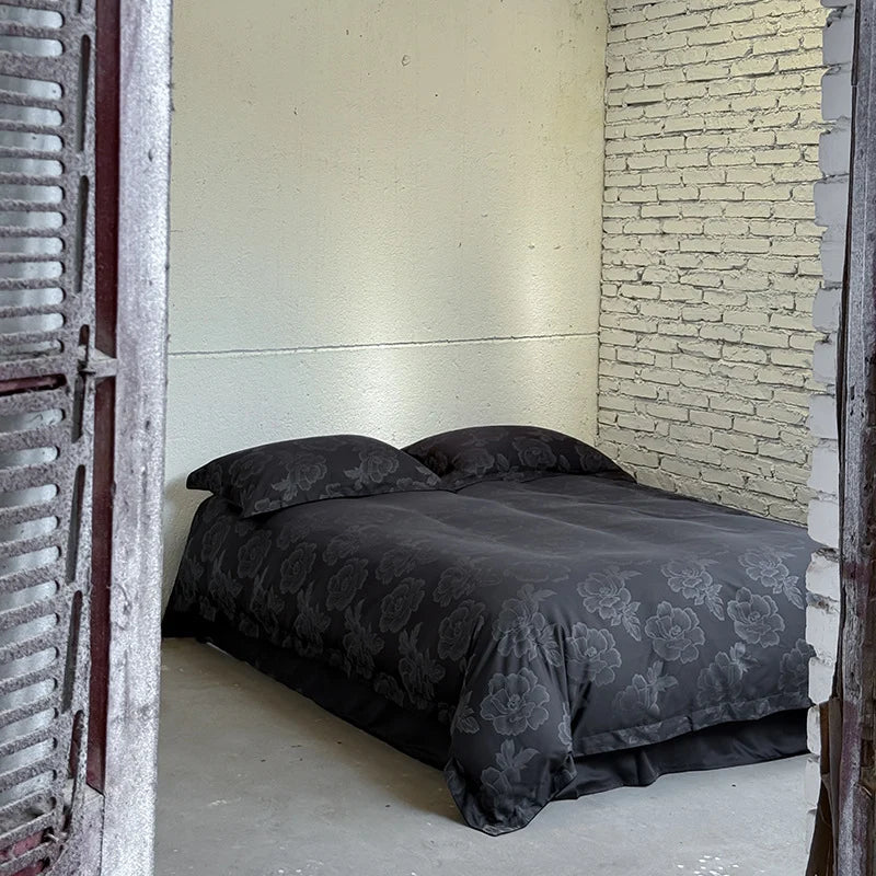 Duvet Cover Set Satin Tone-On-Tone Jacquard & Temperature-Regulating