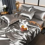 Duvet Cover Set Silk-Like Satin Breathable & Hypoallergenic
