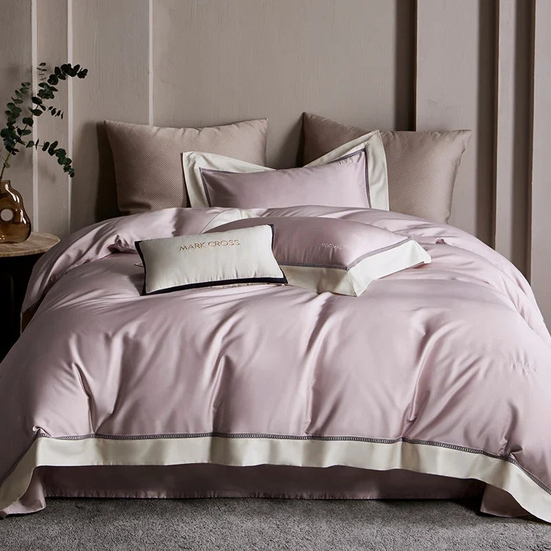 Duvet Cover Set Silky-Matte Satin Matching Pillowcases