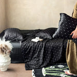 Duvet Cover Set Silky Satin Polka Dot Concealed Zipper