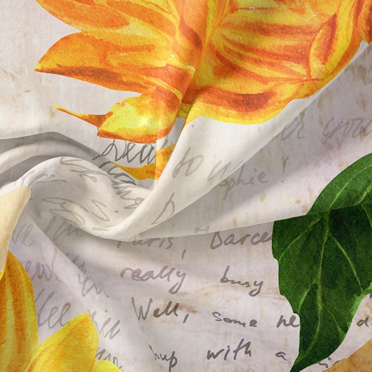 Duvet Cover Set Sunflower Floral Includes Pillowcases