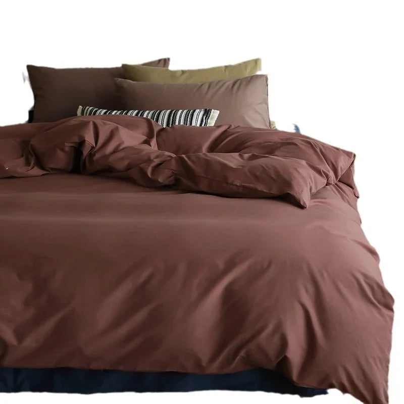 Duvet Cover Set Temperature-Regulating Cotton Satin 4-Piece