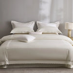 Duvet Cover Set Temperature-Regulating Cotton Satin Lace Trim
