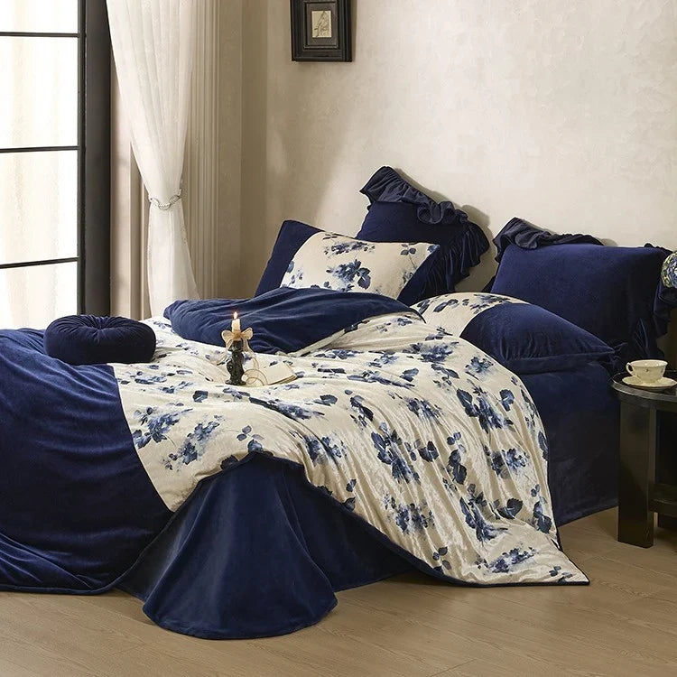 Duvet Cover Set Velvet-Like Microfiber Concealed Zipper