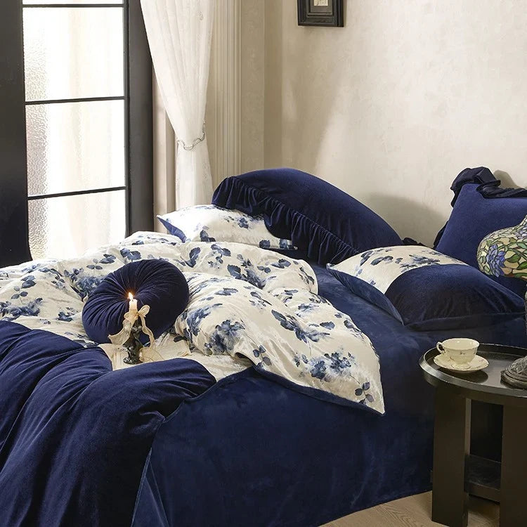 Duvet Cover Set Velvet-Like Microfiber Concealed Zipper