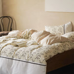 Duvet Cover Set Waffle Cotton Floral Print Four-Piece