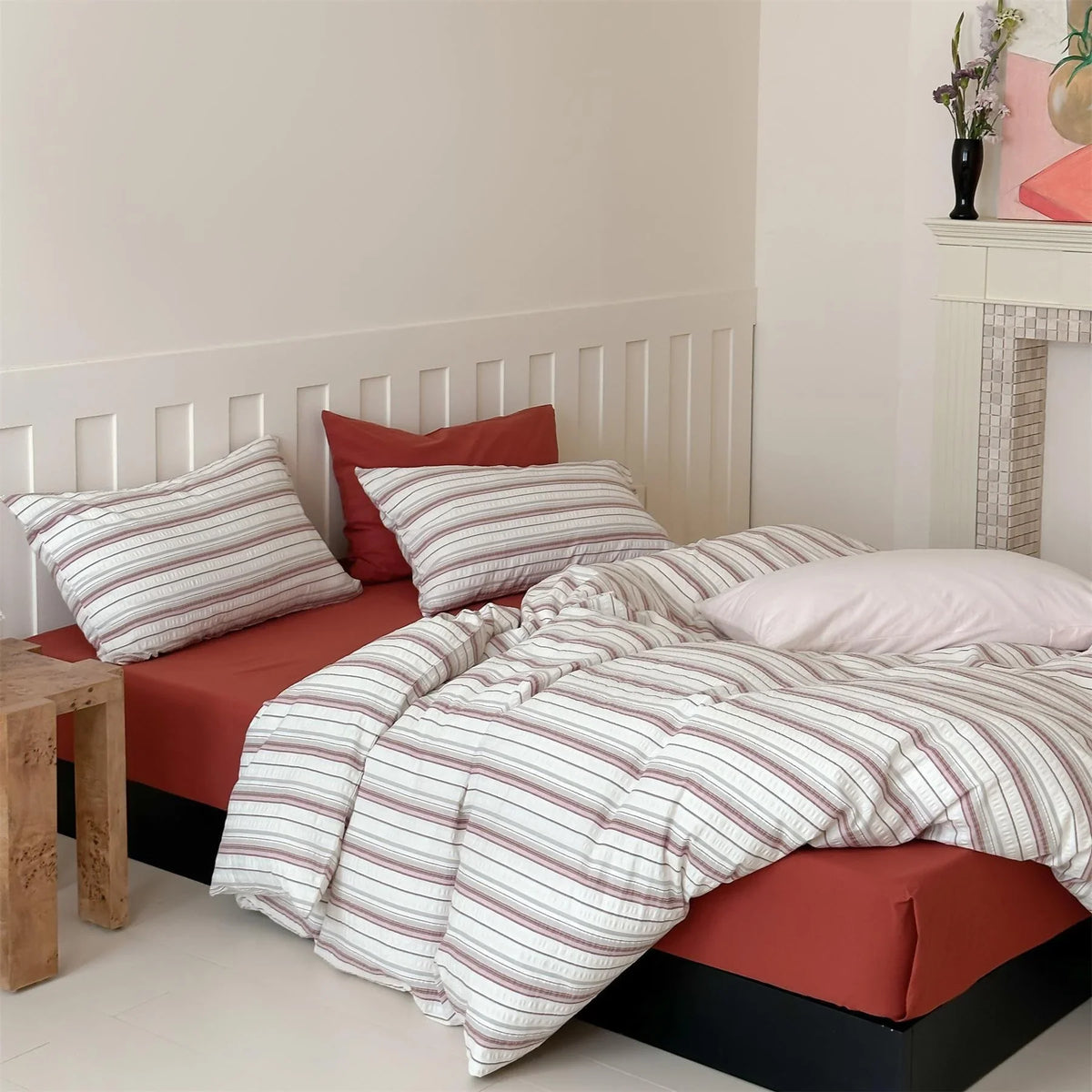 Duvet Cover Set Waffle Cotton Temperature Regulating