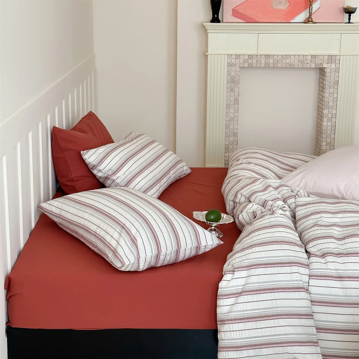 Duvet Cover Set Waffle Cotton Temperature Regulating
