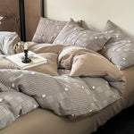 Duvet Cover Set Waffle Texture & Pompom Trim
