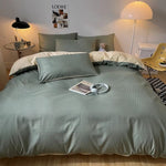 Duvet Cover Set Waffle-Textured Cotton & Microfiber 3-Piece Set