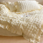 Duvet Cover Set Washed Crinkle Cotton-Linen Blend Easy Care