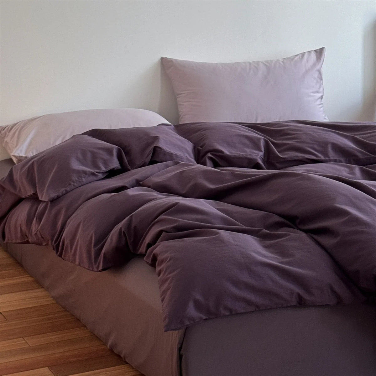 Duvet & Fitted Sheet Set Cotton-Blend Jersey Concealed Zipper