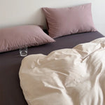 Duvet & Fitted Sheet Set Cotton-Blend Jersey Concealed Zipper