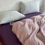 Duvet & Fitted Sheet Set Cotton-Blend Jersey Concealed Zipper
