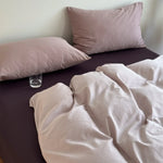 Duvet & Fitted Sheet Set Cotton-Blend Jersey Concealed Zipper