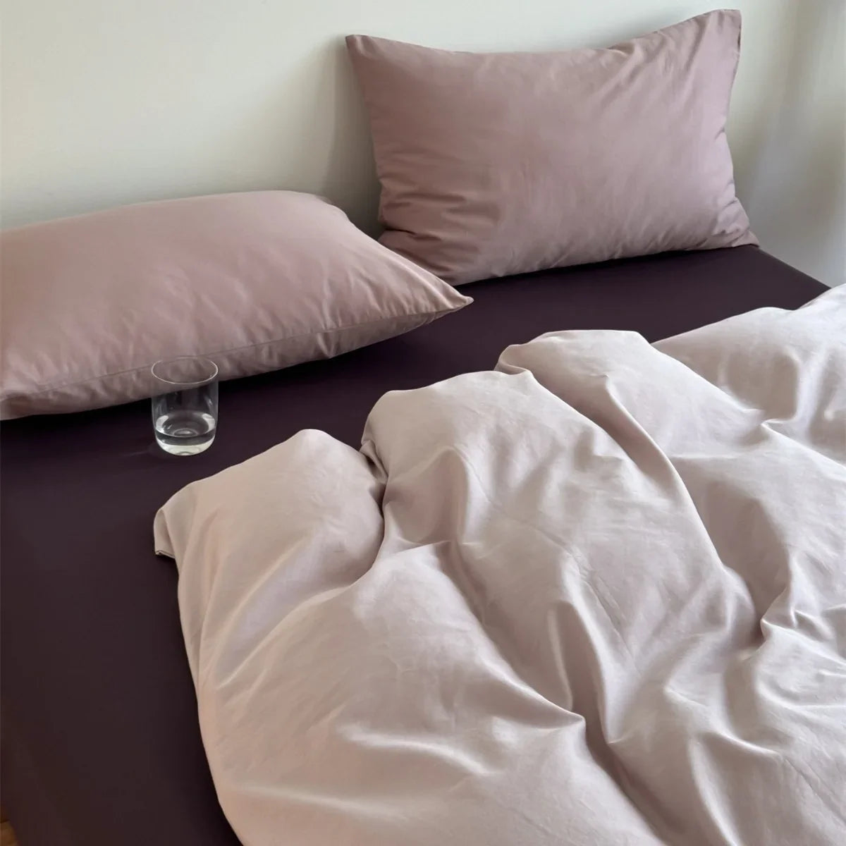 Duvet & Fitted Sheet Set Cotton-Blend Jersey Concealed Zipper