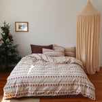 Duvet Set Breathable Cotton-Blend Embroidered Rose