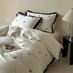 Duvet Set Cotton Satin Cherry Embroidery