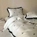 Duvet Set Cotton Satin Cherry Embroidery