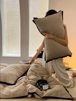 Duvet Set Cotton Satin Lightly Padded Diamond Quilt
