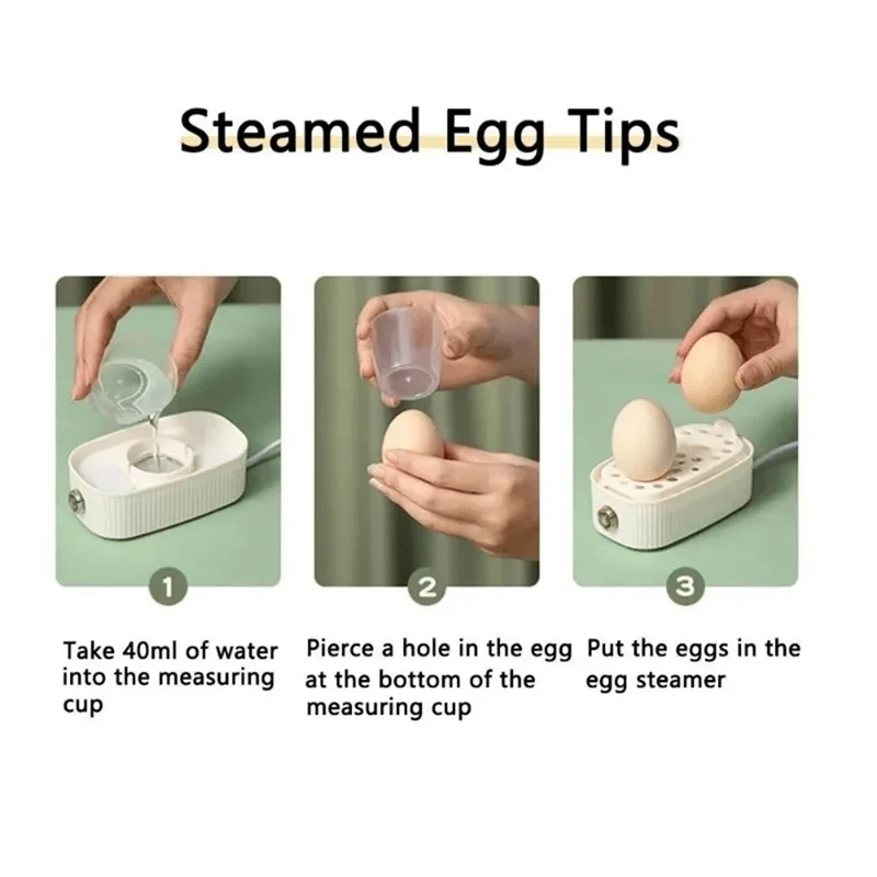 Egg Cooker & Poacher 3 Adjustable Heat Settings 2-Egg Capacity