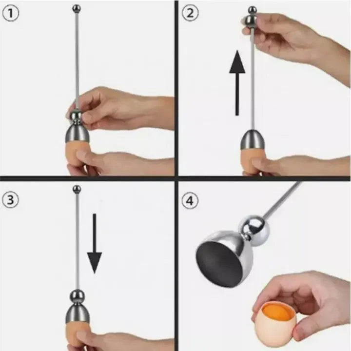Egg Cracker Stainless Steel Gravity-Powered Dishwasher-Safe