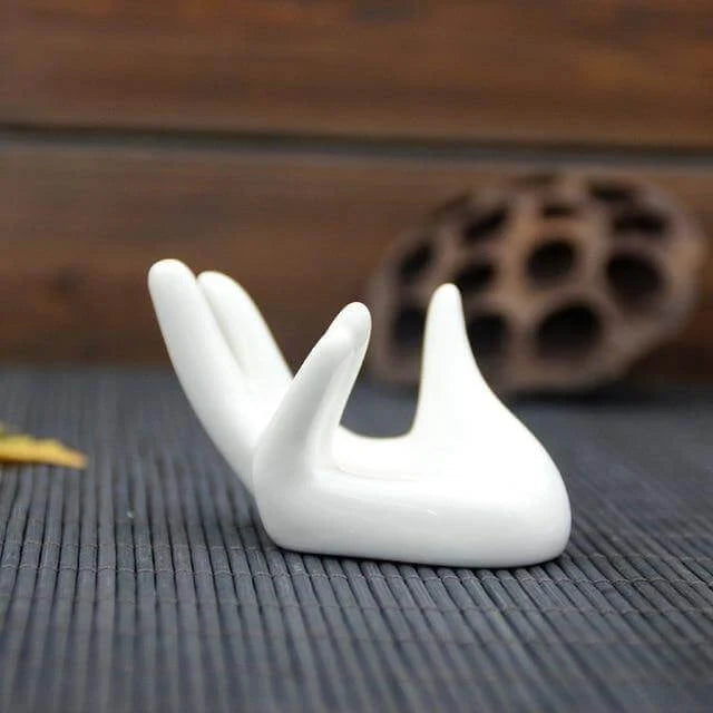 Egg Cup Holder Ceramic Hand-Shaped Design Keeps Eggs Steady