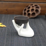 Egg Cup Holder Ceramic Hand-Shaped Design Keeps Eggs Steady