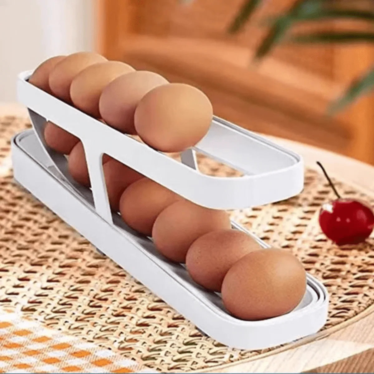 Egg Dispenser Gravity-Fed 14-Egg 2-Tier Storage