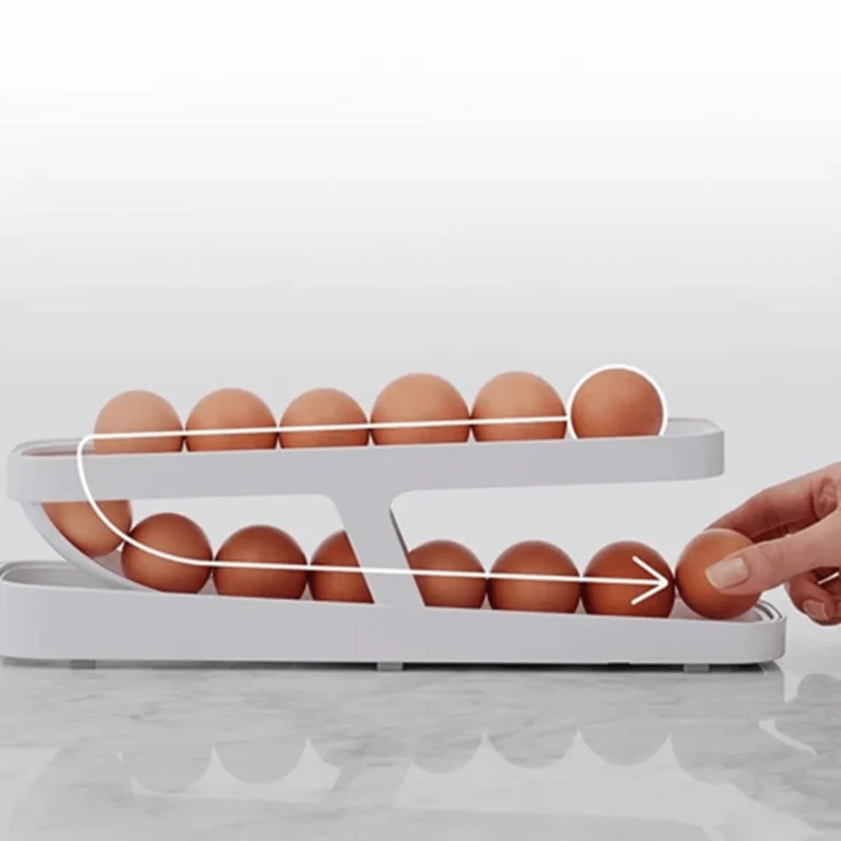 Egg Dispenser Gravity-Fed 14-Egg 2-Tier Storage
