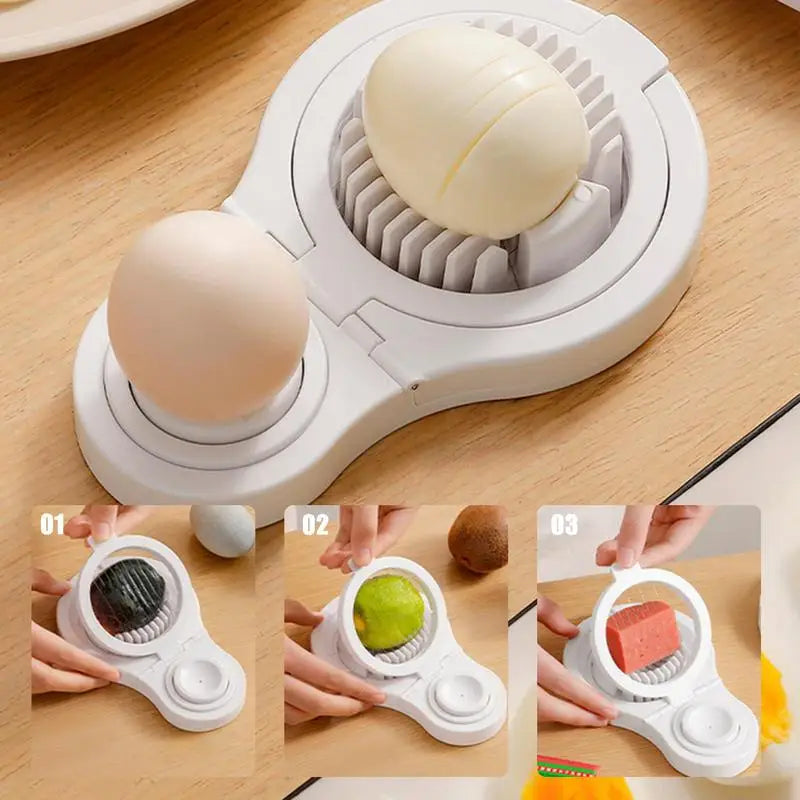 Egg & Fruit Slicer One-Button Stainless Steel Blades Compact