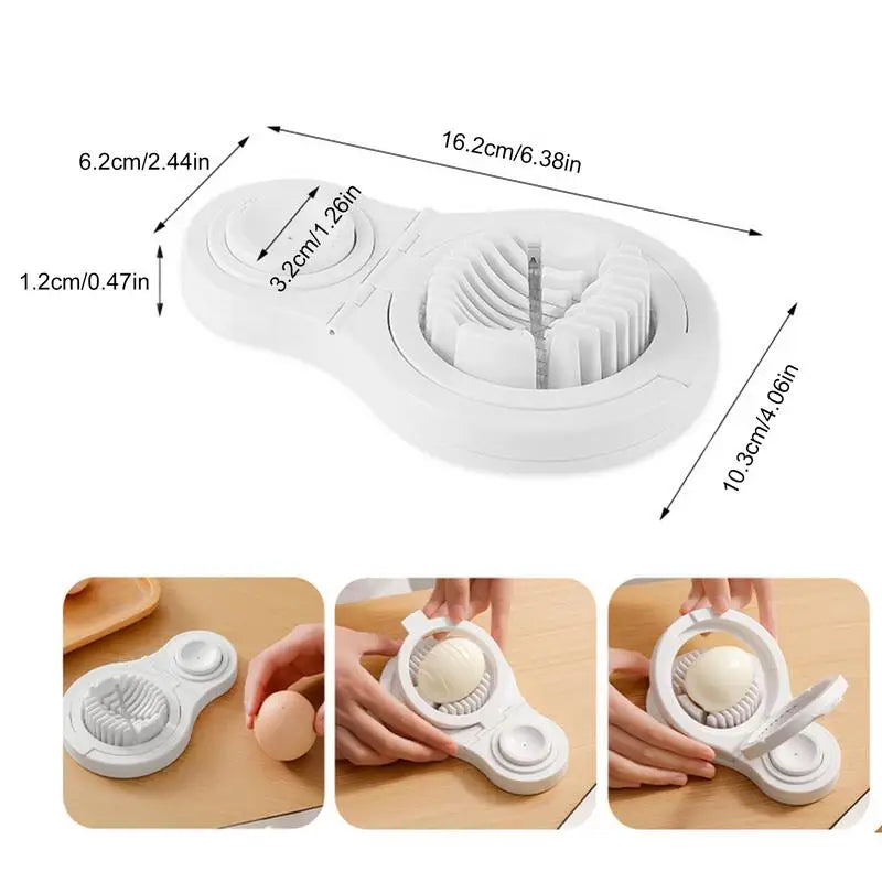 Egg & Fruit Slicer One-Button Stainless Steel Blades Compact