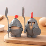 Egg Holder Knight Armor Design With Mini Fork & Spoon